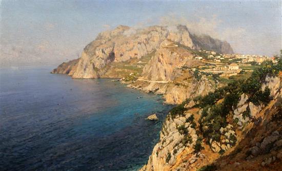 Enrico Gargiulo (Italian 1881-1948) Anacapri 23.5 x 38.5in.